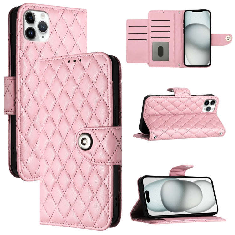 Rhombic Texture Flip Leather Phone Case with Lanyard, For iPhone 14 Pro Max, For iPhone SE 2022 /...