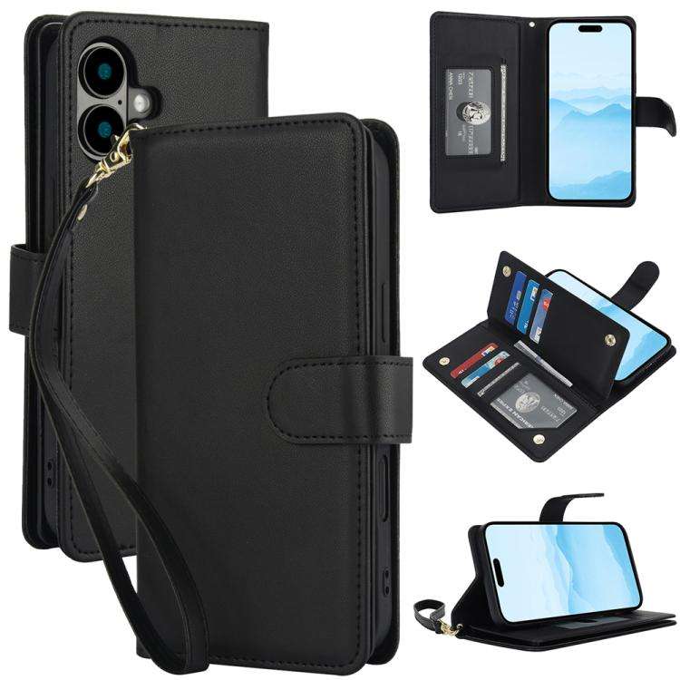 Multi-Card Wallet RFID Leather Phone Case, For iPhone 17e / 16e, For iPhone 17 Pro Max, For iPhon...
