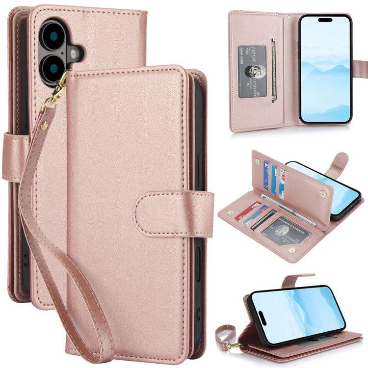 Multi-Card Wallet RFID Leather Phone Case, For iPhone 17e / 16e, For iPhone 17 Pro Max, For iPhon...