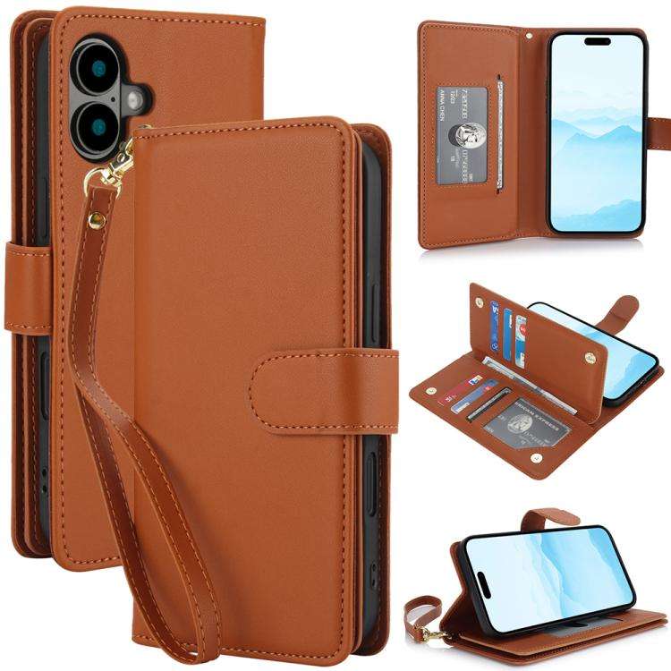 Multi-Card Wallet RFID Leather Phone Case, For iPhone 17e / 16e, For iPhone 17 Pro Max, For iPhon...