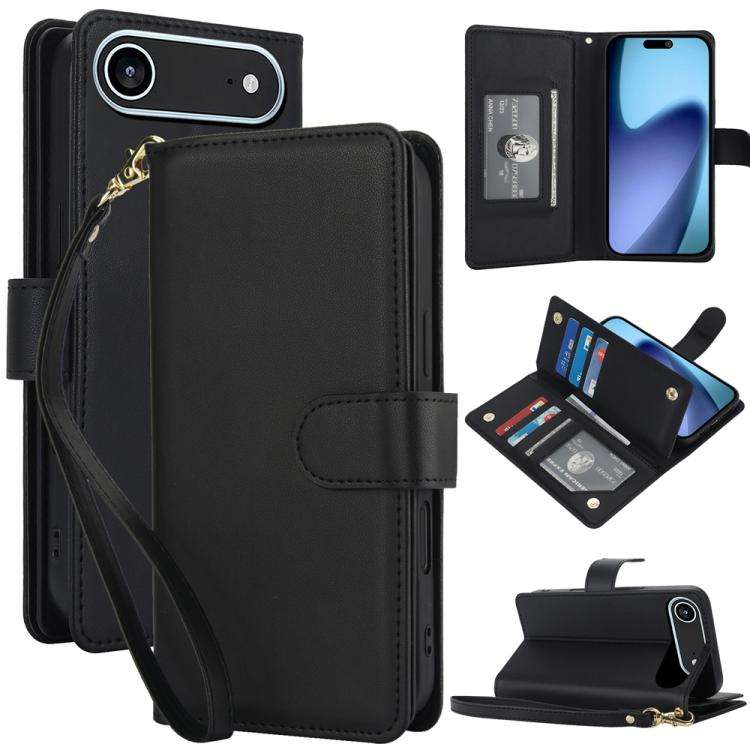 Multi-Card Wallet RFID Leather Phone Case, For iPhone 17e / 16e, For iPhone 17 Pro Max, For iPhon...