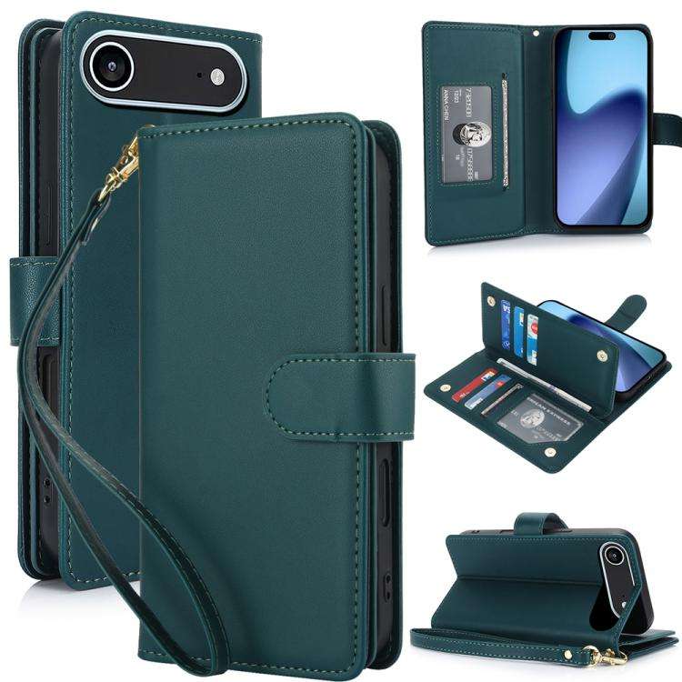 Multi-Card Wallet RFID Leather Phone Case, For iPhone 17e / 16e, For iPhone 17 Pro Max, For iPhon...