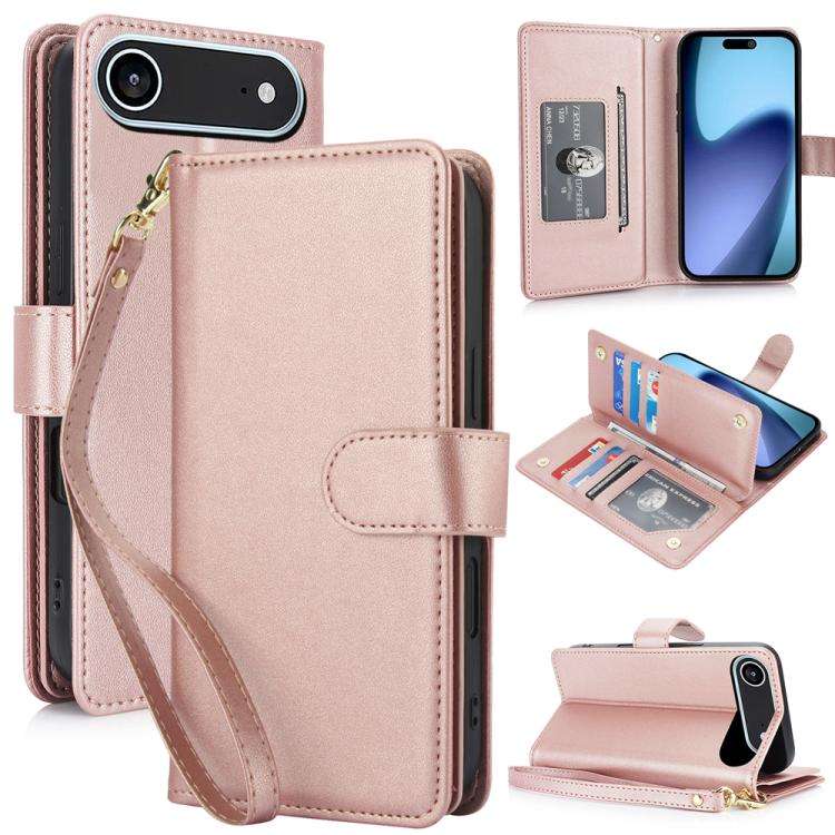 Multi-Card Wallet RFID Leather Phone Case, For iPhone 17e / 16e, For iPhone 17 Pro Max, For iPhon...