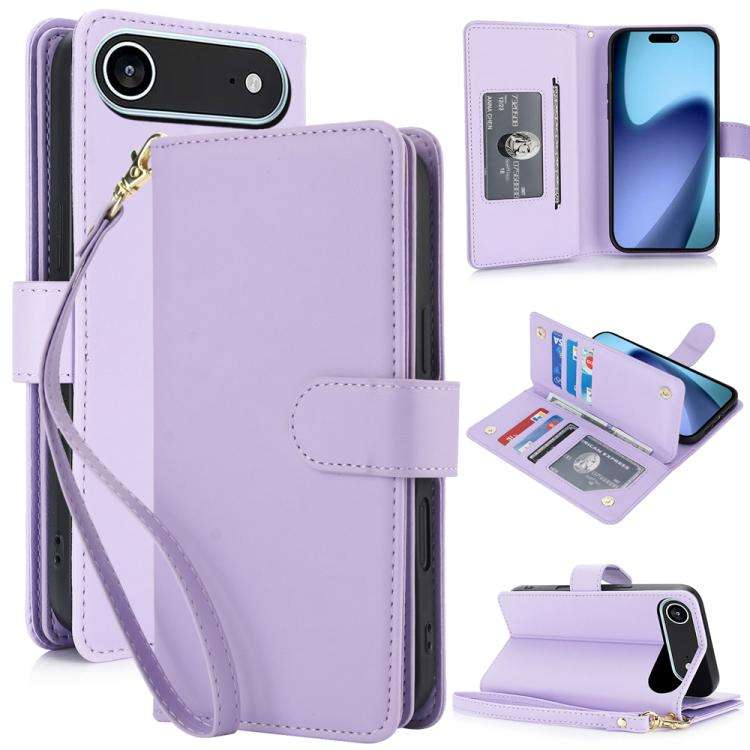 Multi-Card Wallet RFID Leather Phone Case, For iPhone 17e / 16e, For iPhone 17 Pro Max, For iPhon...