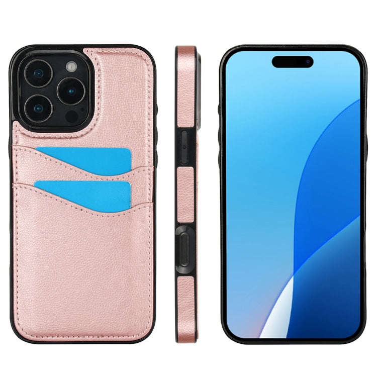 Litchi Leather Skin Card Slots Phone Case, For iPhone 18 Pro / 17 Pro, For iPhone 18 Pro Max / 17...