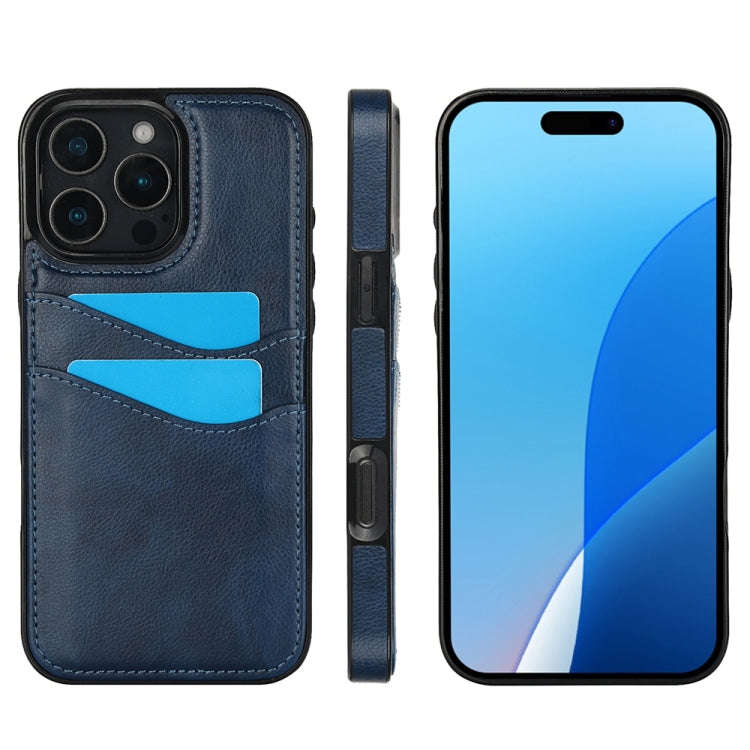 Litchi Leather Skin Card Slots Phone Case, For iPhone 18 Pro / 17 Pro, For iPhone 18 Pro Max / 17...