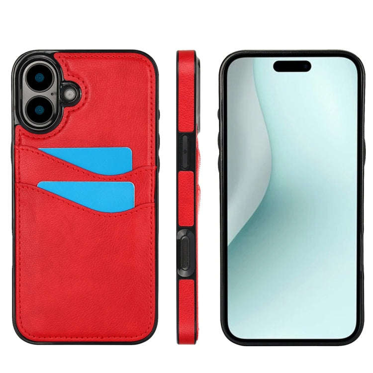 Litchi Leather Skin Card Slots Phone Case, For iPhone 18 Pro / 17 Pro, For iPhone 18 Pro Max / 17...