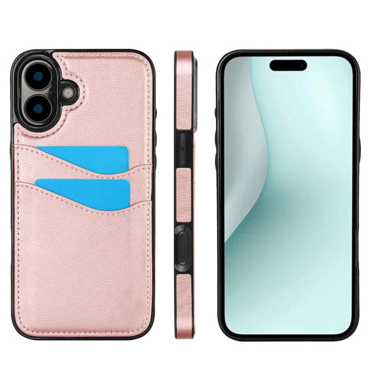 Litchi Leather Skin Card Slots Phone Case, For iPhone 18 Pro / 17 Pro, For iPhone 18 Pro Max / 17...