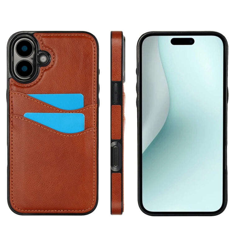 Litchi Leather Skin Card Slots Phone Case, For iPhone 18 Pro / 17 Pro, For iPhone 18 Pro Max / 17...