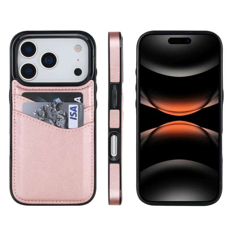 Litchi Leather Skin Card Slots Phone Case, For iPhone 18 Pro / 17 Pro, For iPhone 18 Pro Max / 17...