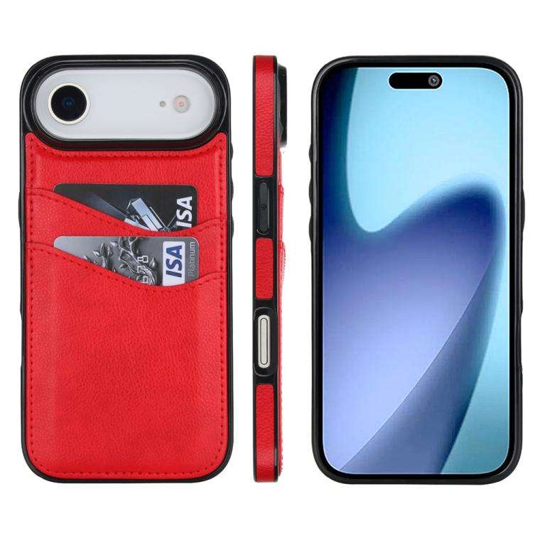 Litchi Leather Skin Card Slots Phone Case, For iPhone 18 Pro / 17 Pro, For iPhone 18 Pro Max / 17...
