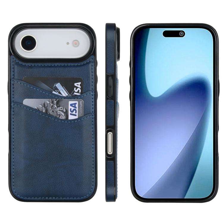 Litchi Leather Skin Card Slots Phone Case, For iPhone 18 Pro / 17 Pro, For iPhone 18 Pro Max / 17...