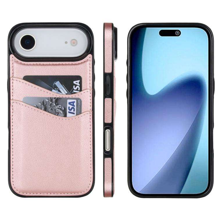 Litchi Leather Skin Card Slots Phone Case, For iPhone 18 Pro / 17 Pro, For iPhone 18 Pro Max / 17...
