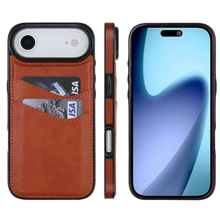 Litchi Leather Skin Card Slots Phone Case, For iPhone 18 Pro / 17 Pro, For iPhone 18 Pro Max / 17...