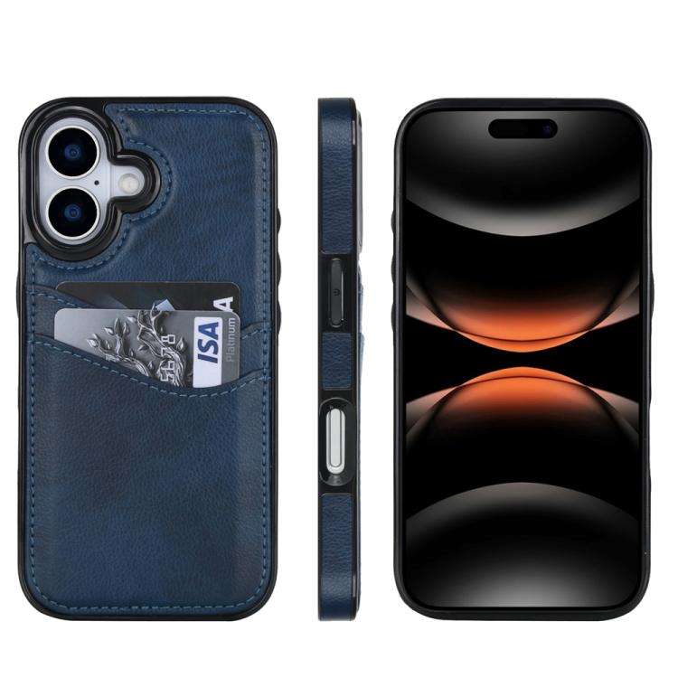 Litchi Leather Skin Card Slots Phone Case, For iPhone 18 Pro / 17 Pro, For iPhone 18 Pro Max / 17...