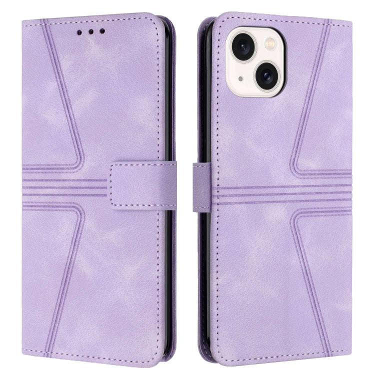 Triangle Solid Color Leather Phone Case, For iPhone 15, For iPhone 14 Plus, For iPhone 14, For iP...