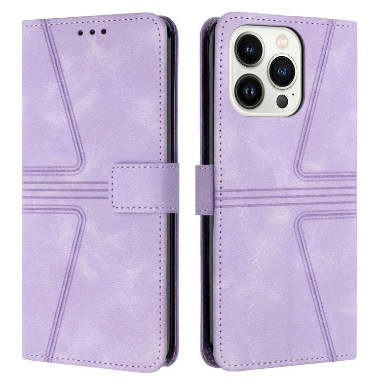 Triangle Solid Color Leather Phone Case, For iPhone 15, For iPhone 14 Plus, For iPhone 14, For iP...