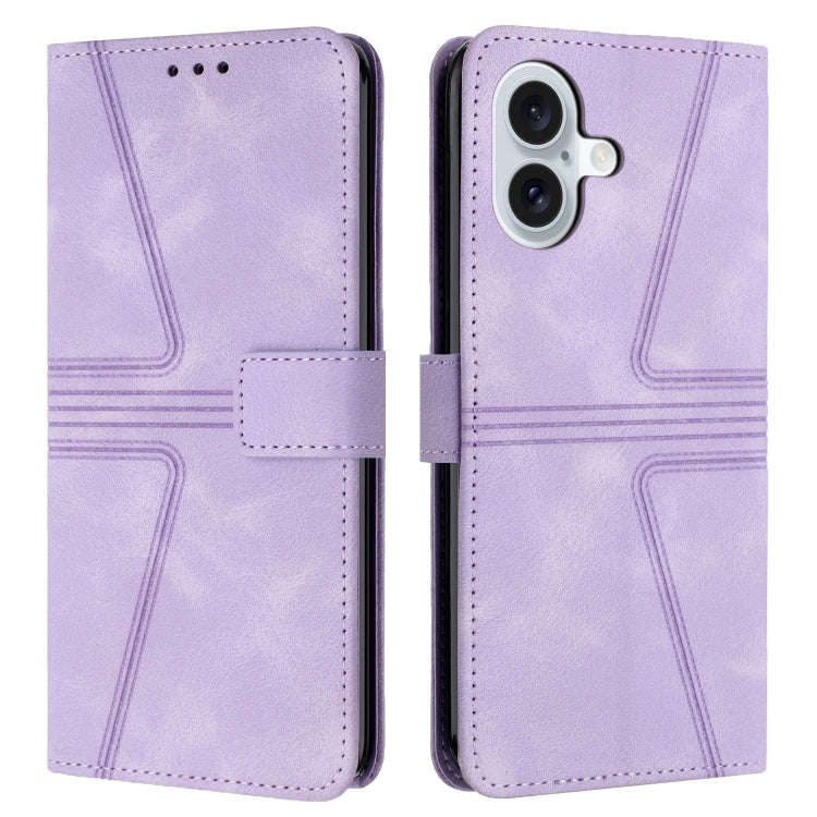 Triangle Solid Color Leather Phone Case, For iPhone 17e / 16e, For iPhone 17 Pro Max, For iPhone ...