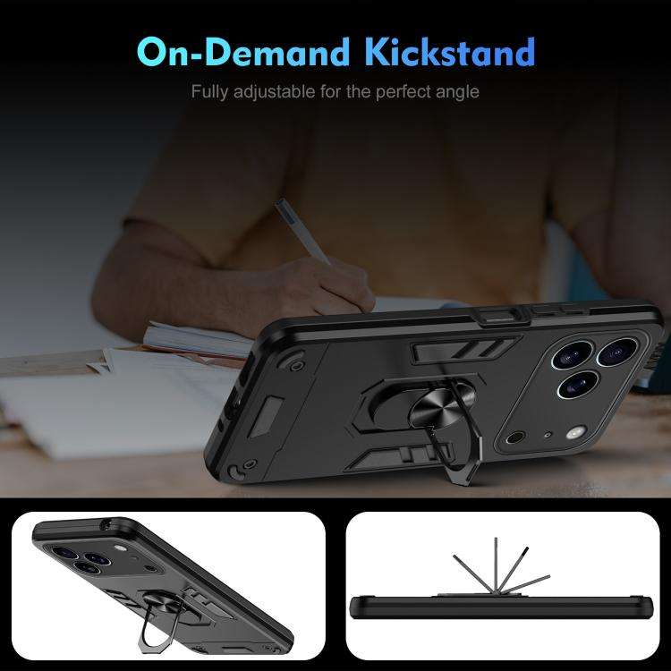 Shockproof Metal Ring Holder Phone Case, For iPhone 17 Pro Max, For iPhone 17 Pro, For iPhone 17,...