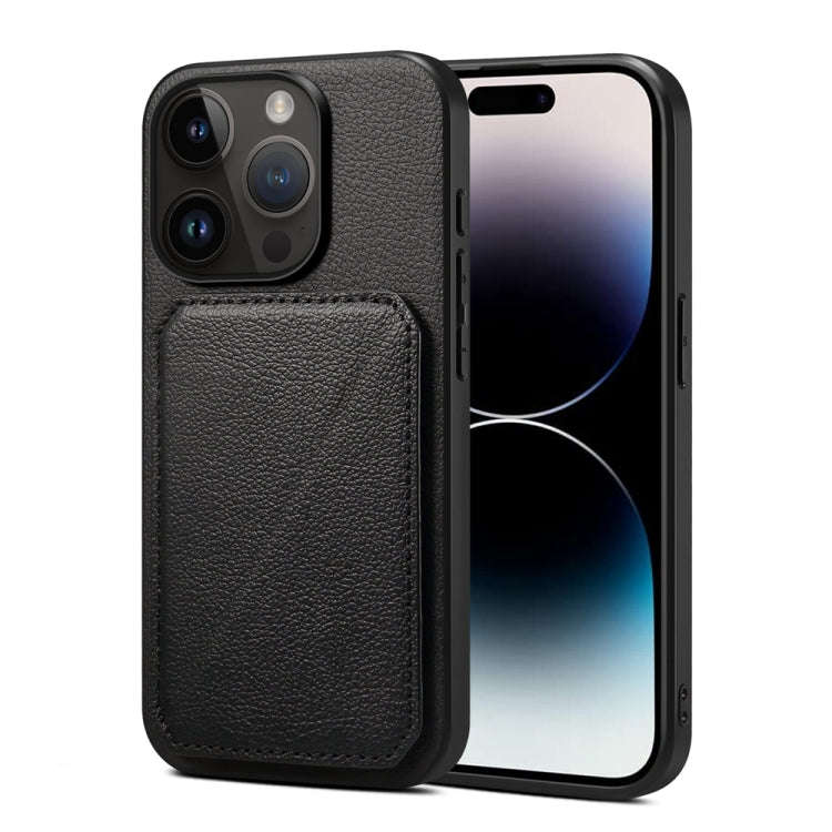 D04 Calf Texture Dual Card Slot Holder Phone Case, For iPhone 18 Pro / 17 Pro, For iPhone 18 Pro ...