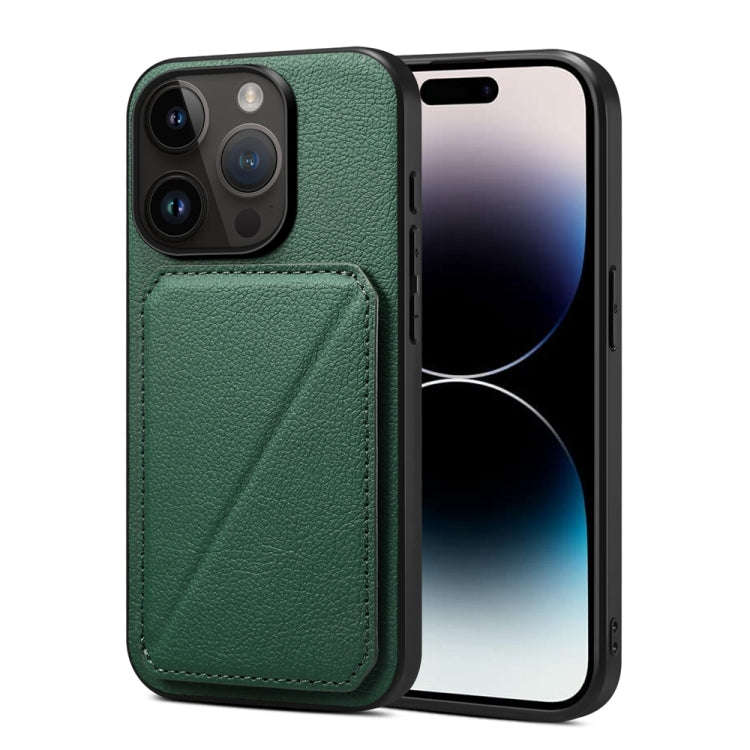 D04 Calf Texture Dual Card Slot Holder Phone Case, For iPhone 18 Pro / 17 Pro, For iPhone 18 Pro ...