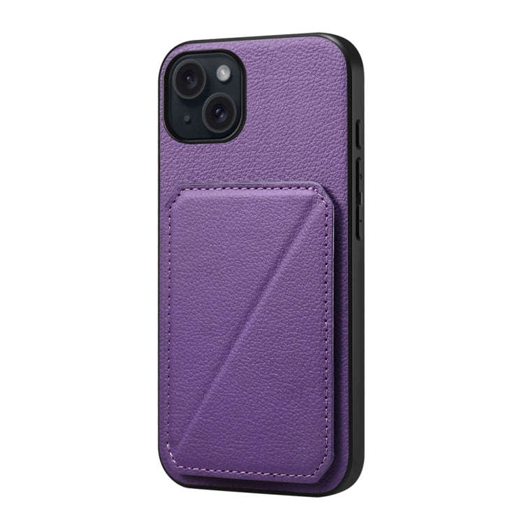 D04 Calf Texture Dual Card Slot Holder Phone Case, For iPhone 18 Pro / 17 Pro, For iPhone 18 Pro ...