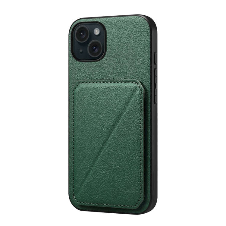 D04 Calf Texture Dual Card Slot Holder Phone Case, For iPhone 18 Pro / 17 Pro, For iPhone 18 Pro ...