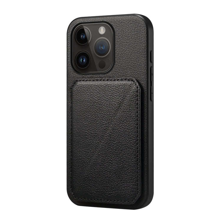 D04 Calf Texture Dual Card Slot Holder Phone Case, For iPhone 15, For iPhone 14 Plus, For iPhone ...