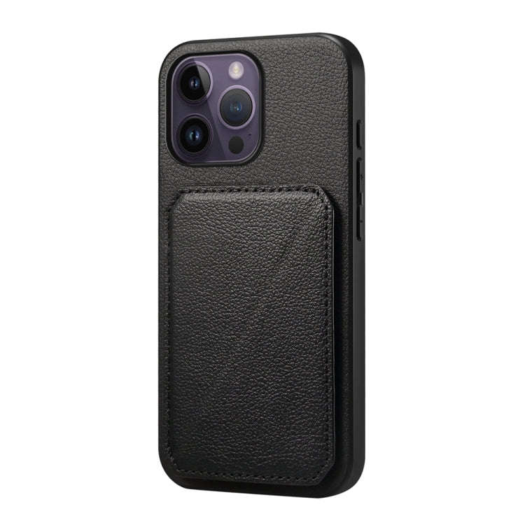 D04 Calf Texture Dual Card Slot Holder Phone Case, For iPhone 15, For iPhone 14 Plus, For iPhone ...