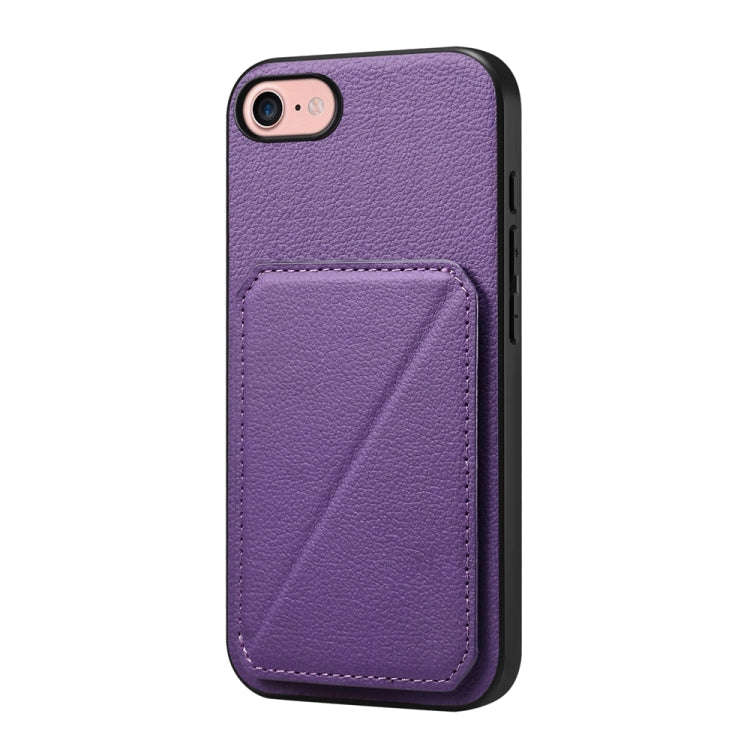 D04 Calf Texture Dual Card Slot Holder Phone Case, For iPhone 18 Pro / 17 Pro, For iPhone 18 Pro ...