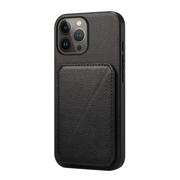 D04 Calf Texture Dual Card Slot Holder Phone Case, For iPhone 15, For iPhone 14 Plus, For iPhone ...