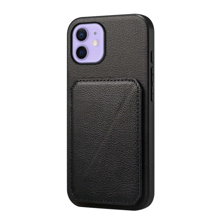 D04 Calf Texture Dual Card Slot Holder Phone Case, For iPhone 15, For iPhone 14 Plus, For iPhone ...
