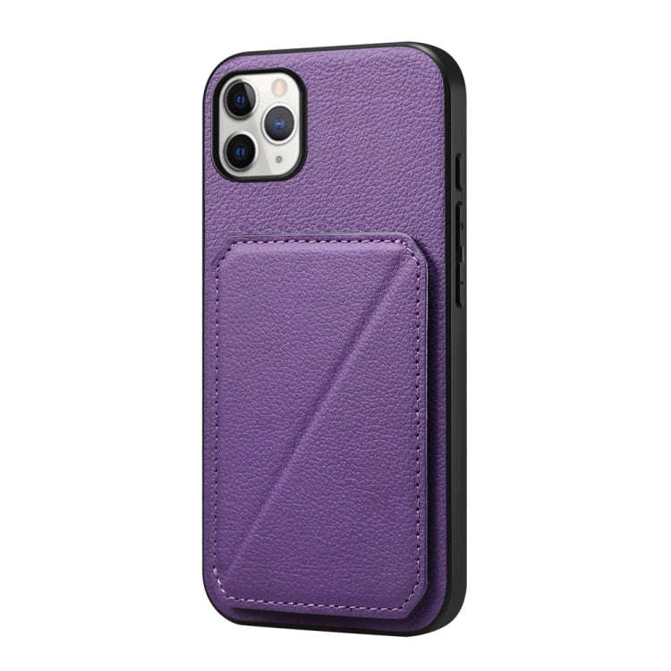 D04 Calf Texture Dual Card Slot Holder Phone Case, For iPhone 15, For iPhone 14 Plus, For iPhone ...