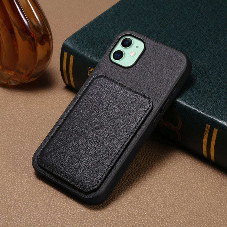 D04 Calf Texture Dual Card Slot Holder Phone Case, For iPhone 11, For iPhone 11 Pro, For iPhone X...