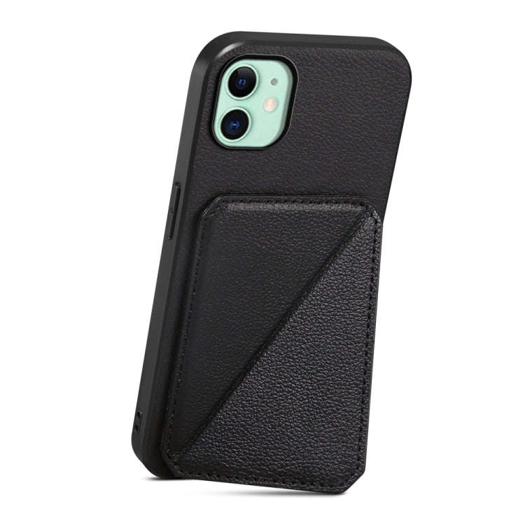 D04 Calf Texture Dual Card Slot Holder Phone Case, For iPhone 11, For iPhone 11 Pro, For iPhone X...