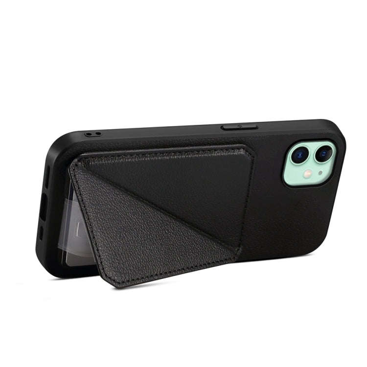 D04 Calf Texture Dual Card Slot Holder Phone Case, For iPhone 11, For iPhone 11 Pro, For iPhone X...