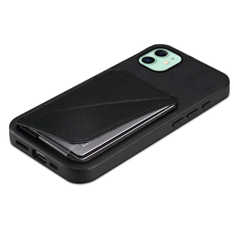 D04 Calf Texture Dual Card Slot Holder Phone Case, For iPhone 11, For iPhone 11 Pro, For iPhone X...