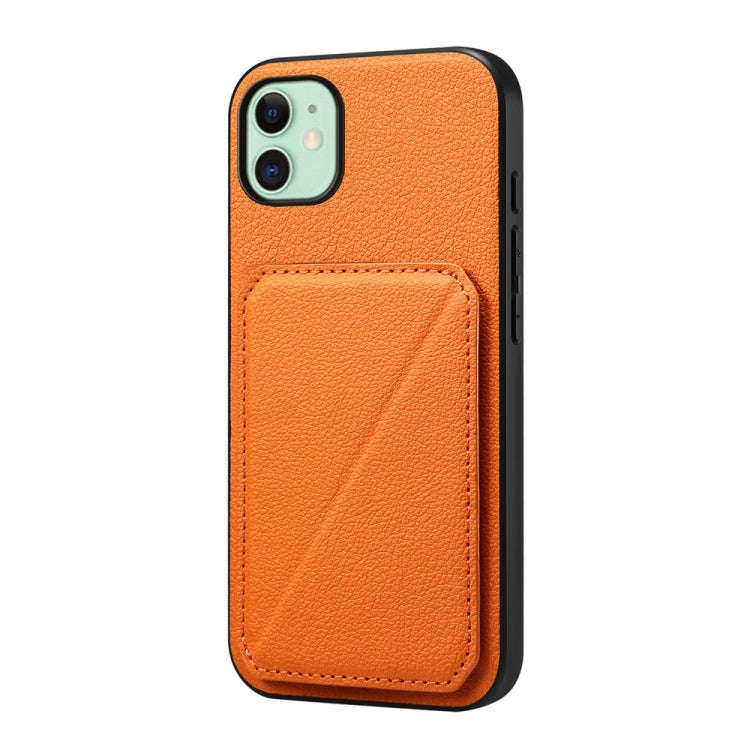 D04 Calf Texture Dual Card Slot Holder Phone Case, For iPhone 11, For iPhone 11 Pro, For iPhone X...