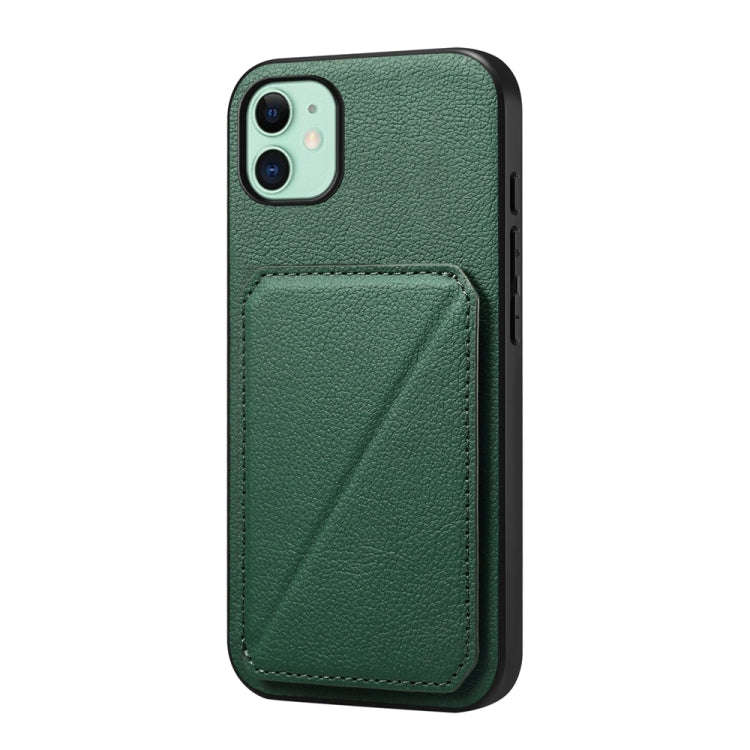 D04 Calf Texture Dual Card Slot Holder Phone Case, For iPhone 11, For iPhone 11 Pro, For iPhone X...