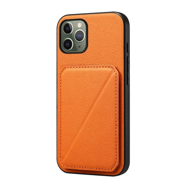 D04 Calf Texture Dual Card Slot Holder Phone Case, For iPhone 11, For iPhone 11 Pro, For iPhone X...