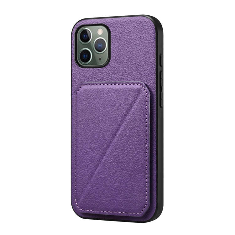 D04 Calf Texture Dual Card Slot Holder Phone Case, For iPhone 11, For iPhone 11 Pro, For iPhone X...