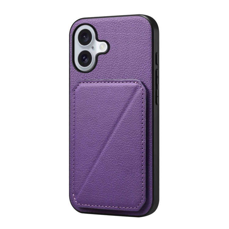 D04 Calf Texture Dual Card Slot Holder Phone Case, For iPhone 18 Pro / 17 Pro, For iPhone 18 Pro ...