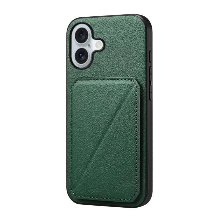 D04 Calf Texture Dual Card Slot Holder Phone Case, For iPhone 18 Pro / 17 Pro, For iPhone 18 Pro ...