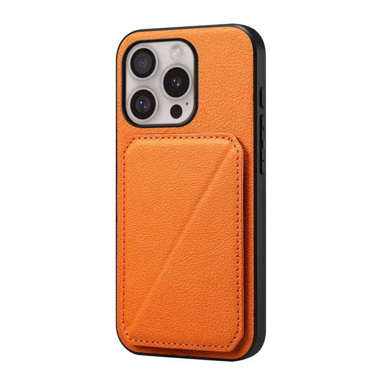 D04 Calf Texture Dual Card Slot Holder Phone Case, For iPhone 18 Pro / 17 Pro, For iPhone 18 Pro ...