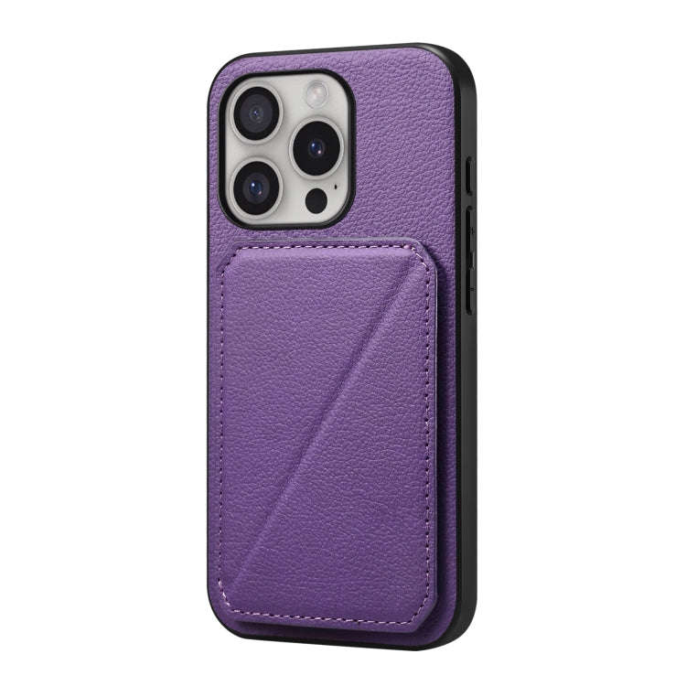 D04 Calf Texture Dual Card Slot Holder Phone Case, For iPhone 18 Pro / 17 Pro, For iPhone 18 Pro ...