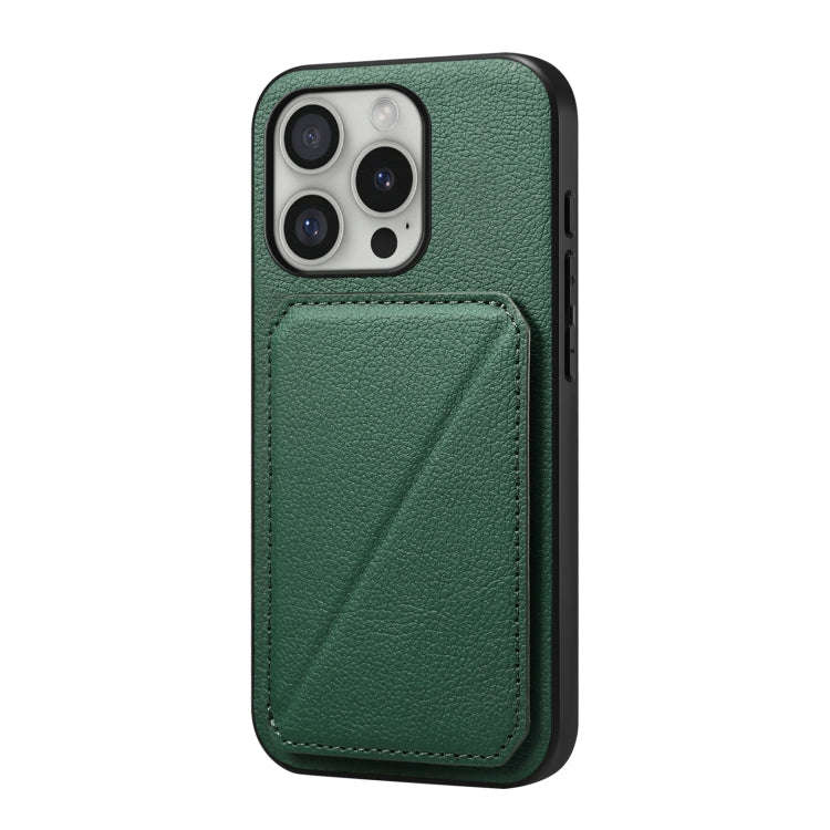 D04 Calf Texture Dual Card Slot Holder Phone Case, For iPhone 18 Pro / 17 Pro, For iPhone 18 Pro ...