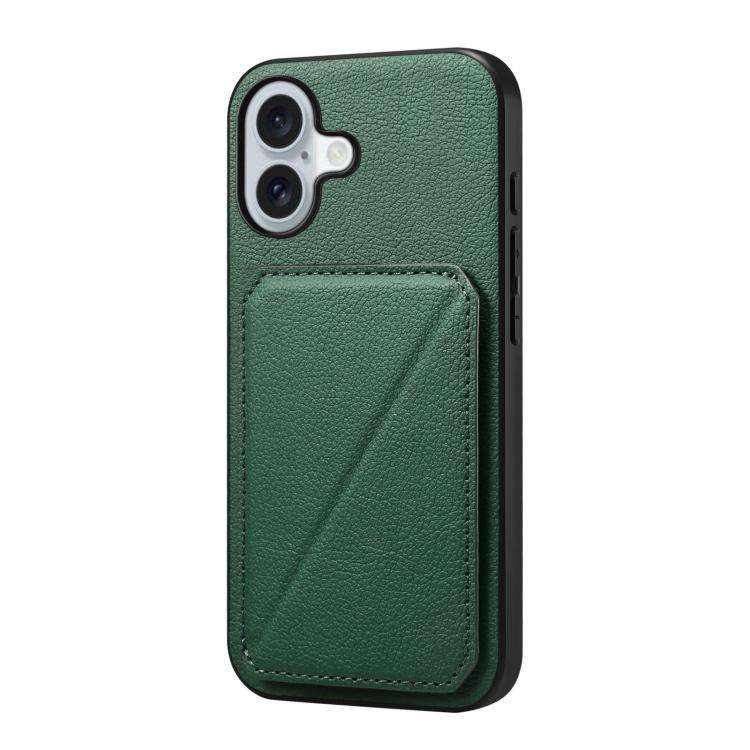 D04 Calf Texture Dual Card Slot Holder Phone Case, For iPhone 18 Pro / 17 Pro, For iPhone 18 Pro ...