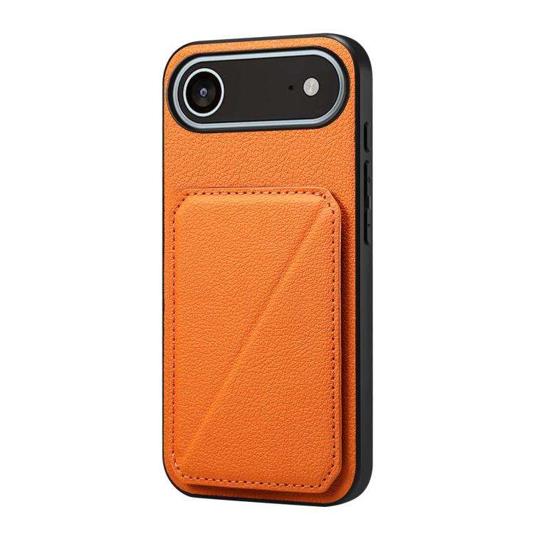 D04 Calf Texture Dual Card Slot Holder Phone Case, For iPhone 18 Pro / 17 Pro, For iPhone 18 Pro ...