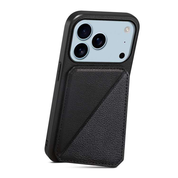 D04 Calf Texture Dual Card Slot Holder Phone Case, For iPhone 18 Pro / 17 Pro, For iPhone 18 Pro ...