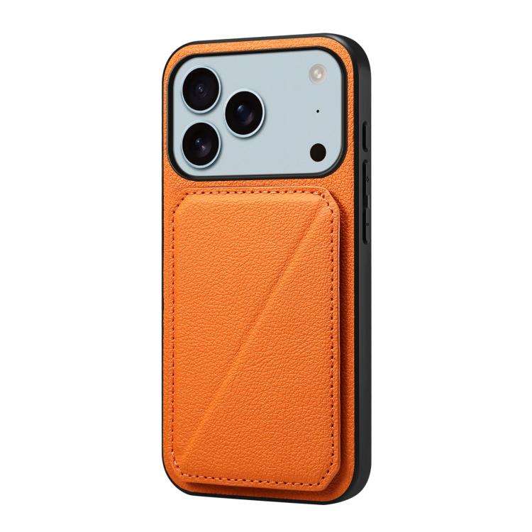 D04 Calf Texture Dual Card Slot Holder Phone Case, For iPhone 18 Pro / 17 Pro, For iPhone 18 Pro ...
